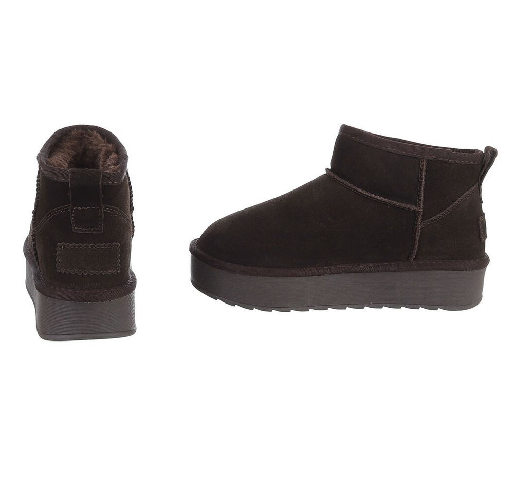 Ital-Design Damen Snowboots Freizeit Snowboots (92457564) Flach Stiefeletten in Braun Bild 3