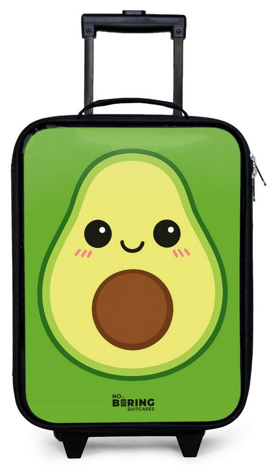 NoBoringSuitcases.com© Kinderkoffer mit leuchtende Räder - Kawai - Avocado - Grün, 2 Rollen, Kinder Koffer Klein, Trolley Handgepäck, Reisekoffer Bild 4