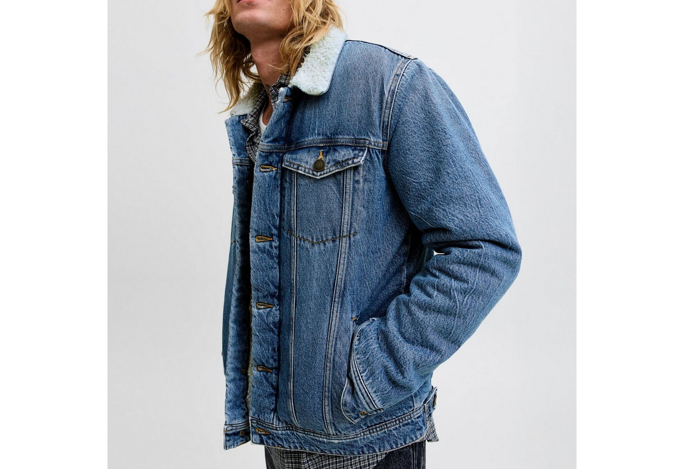 Jack & Jones Outdoorjacke JJIJEAN JJJACKET W. Sherpa AKM 024 SN innen gefüttert