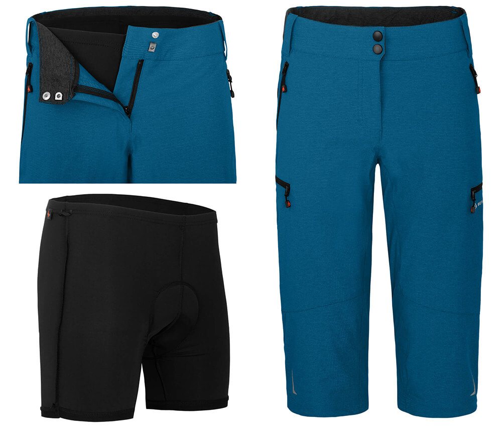 Bergson Fahrradhose VINA Capri Damen 3/4 Radhose 2in1, mit gepolsterter Innenhose, Normalgrößen, Sap Bild 2