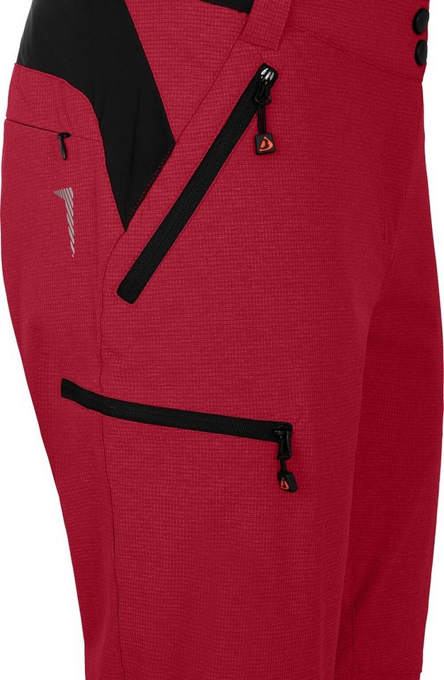 Bergson Fahrradhose VINA Capri Damen 3/4 Radhose 2in1, mit gepolsterter Innenhose, Normalgrößen, rot