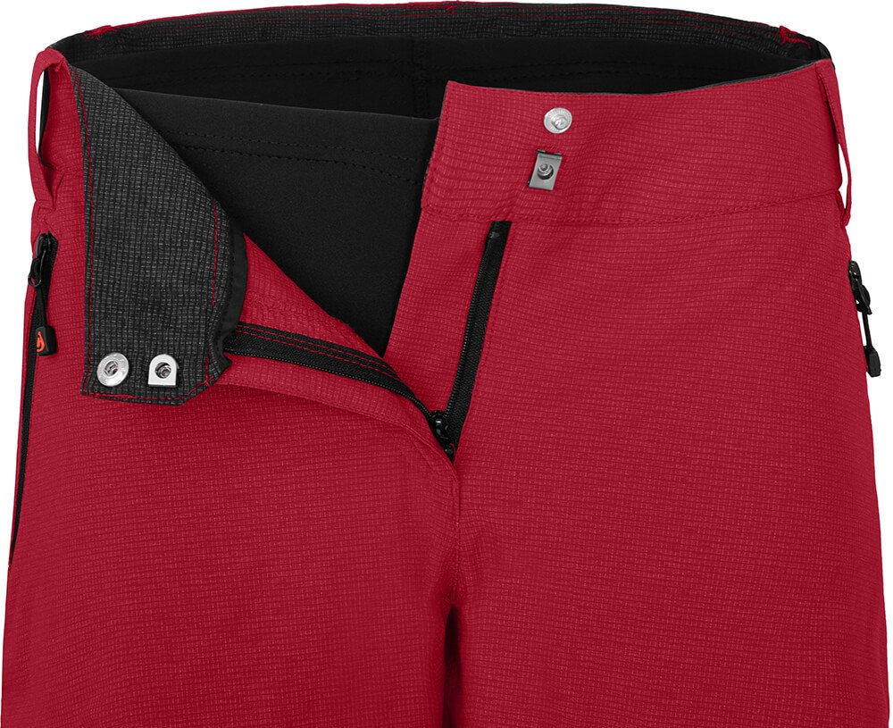 Bergson Fahrradhose VINA Capri Damen 3/4 Radhose 2in1, mit gepolsterter Innenhose, Normalgrößen, rot Bild 2