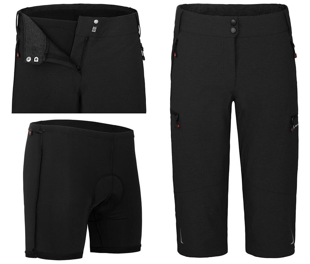 Bergson Fahrradhose VINA Capri Damen 3/4 Radhose 2in1, mit gepolsterter Innenhose, Normalgrößen, sch Bild 5