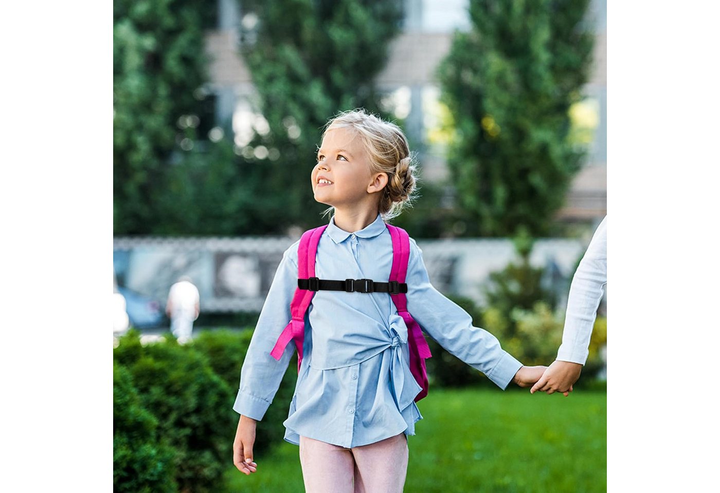 Coonoor Schulterriemen Rucksackriemen Nylon, Rutschfester Gurtband Für Schultasche (2-St) Verstellbarer Brustgurt Rucksack