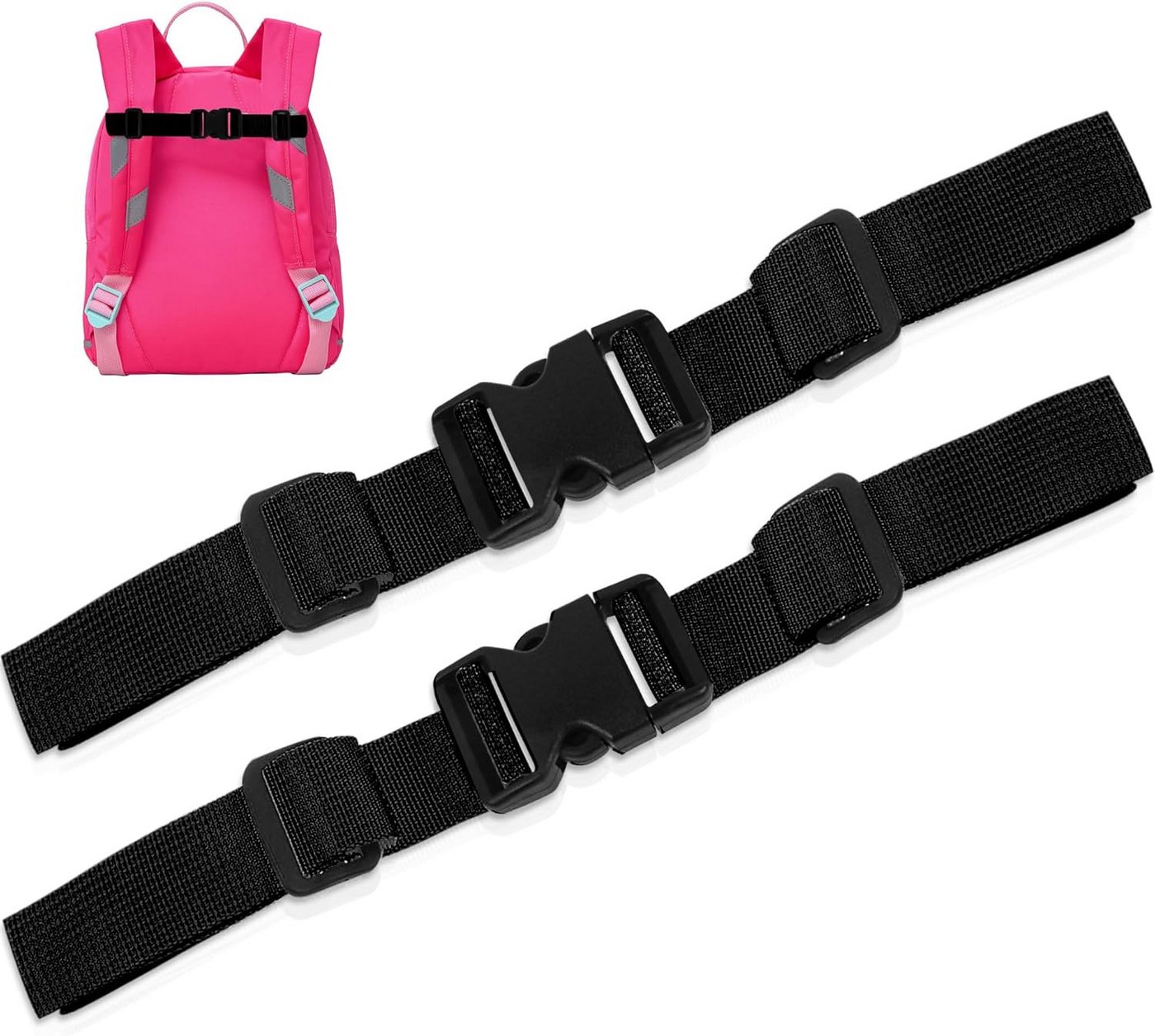 Coonoor Schulterriemen Rucksackriemen Nylon, Rutschfester Gurtband Für Schultasche (2-St) Verstellbarer Brustgurt Rucksack Bild 4