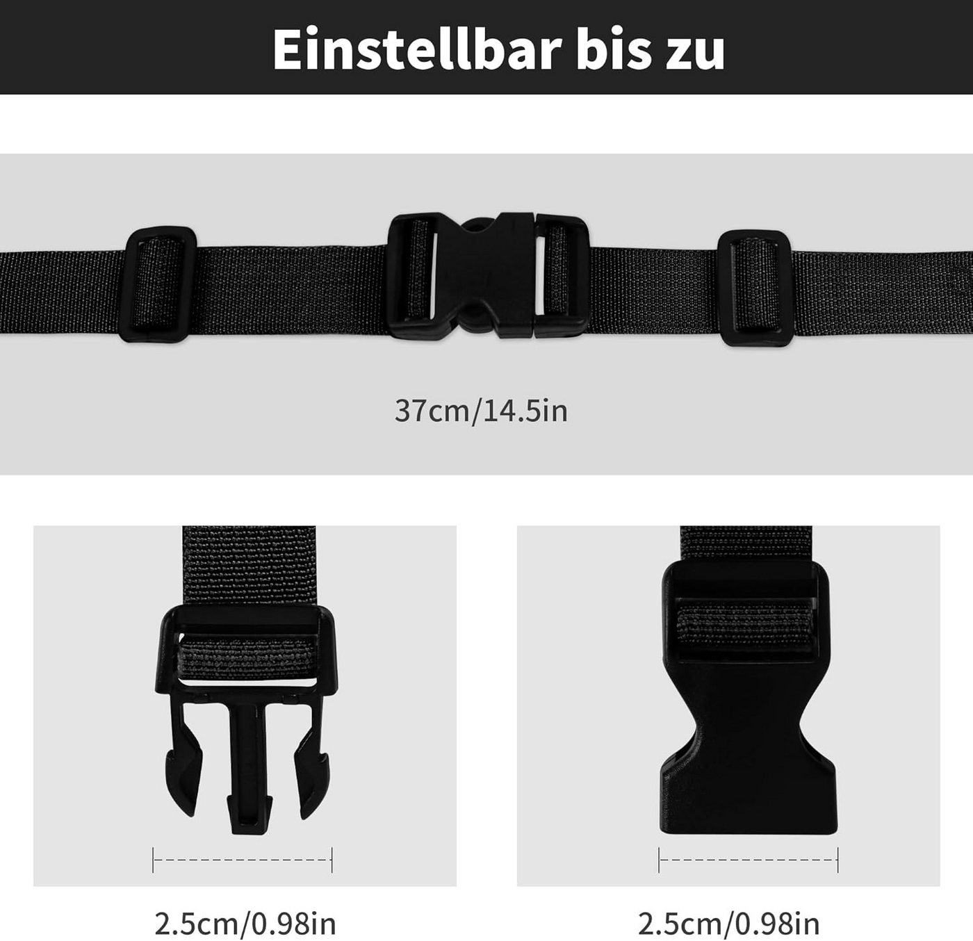 Coonoor Schulterriemen Rucksackriemen Nylon, Rutschfester Gurtband Für Schultasche (2-St) Verstellbarer Brustgurt Rucksack Bild 5