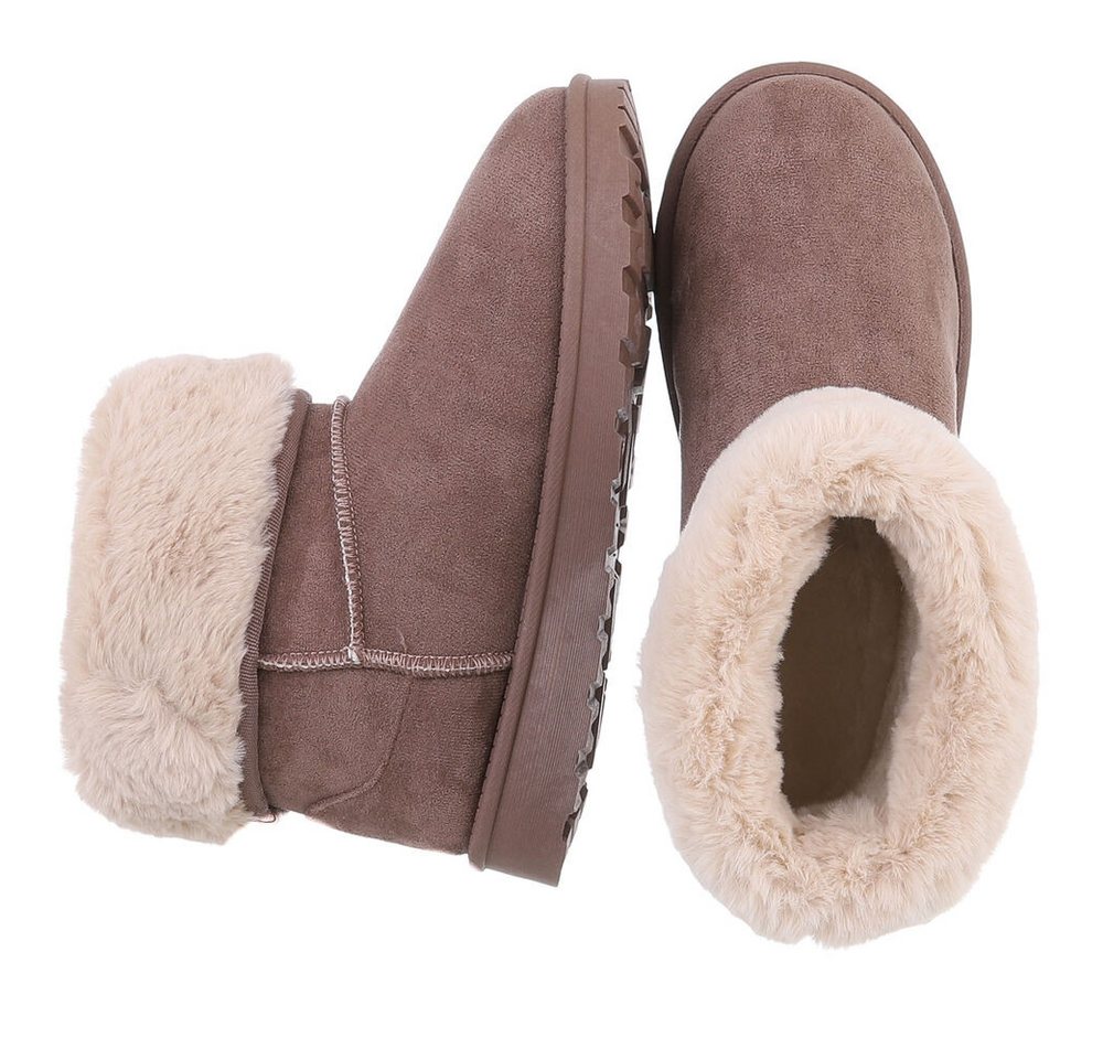 Ital-Design Damen Snowboots Freizeit Snowboots (88460389) Flach Flache Stiefeletten in Hellbraun Bild 2