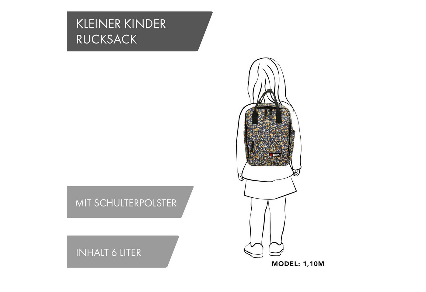 Enrico Benetti Kinderrucksack Rucksack für Kinder (Kindergarten, Freizeitrucksack Mädchen Junge), ab 3 Jahren Bild 2