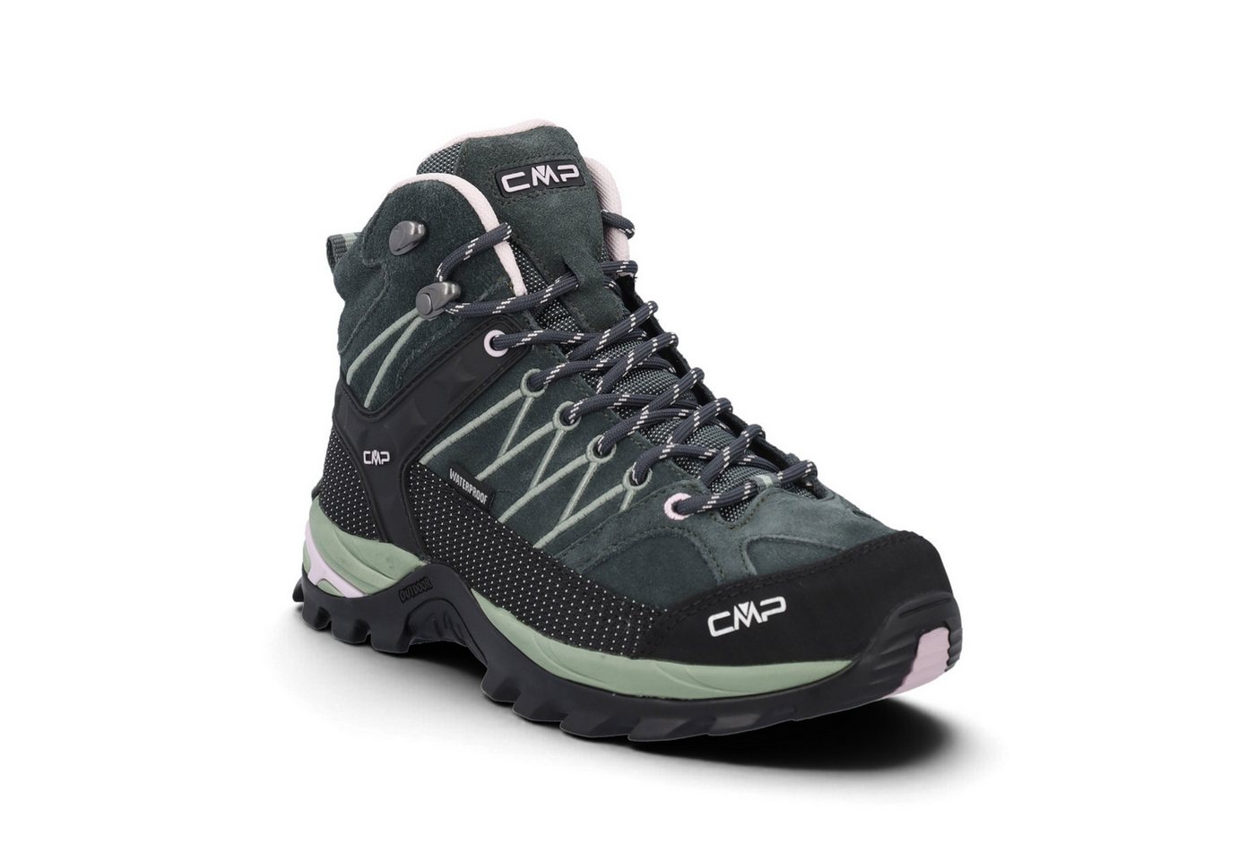 CMP Rigel Mid WP (Trekking, wasserdicht) dunkelgrün/pink Damen Wanderschuh