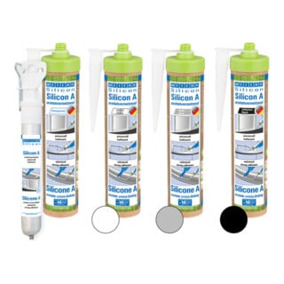 WEICON Dichtstoff Silicon A 280ml weiß acetatvernetzend fungizid Set
