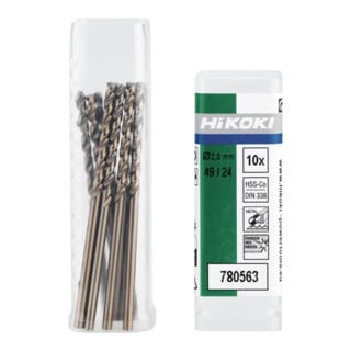 HiKOKI Metallbohrer DIN 338 3,25 x 36/65 mm HSS-Co Set 10-teilig
