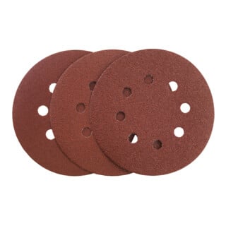 HiKOKI Haftschleifblätter Set 125mm P60 80 120 Rot 15-teilig