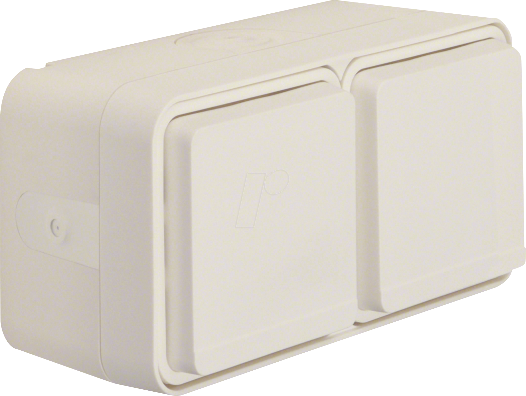 HAGER WNC144B - 2-fach-Schutzkontaktsteckdose W.1, AP, IP55, polarweiß