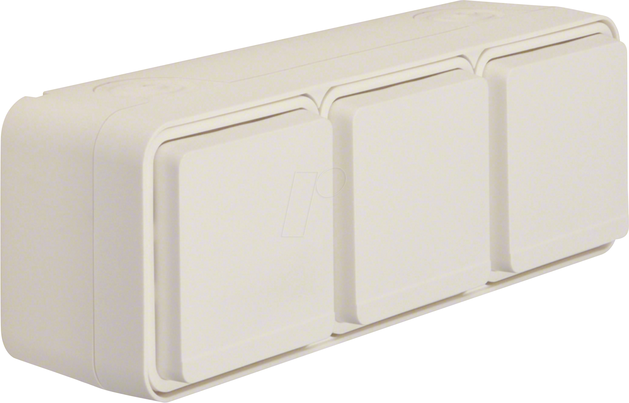 HAGER WNC143B - 3-fach-Schutzkontaktsteckdose W.1, AP, IP55, polarweiß