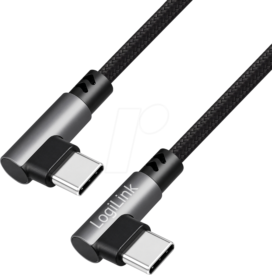 LOGILINK CU0463 - Sync- & Ladekabel, USB-C, 90°, 100W, 3 m
