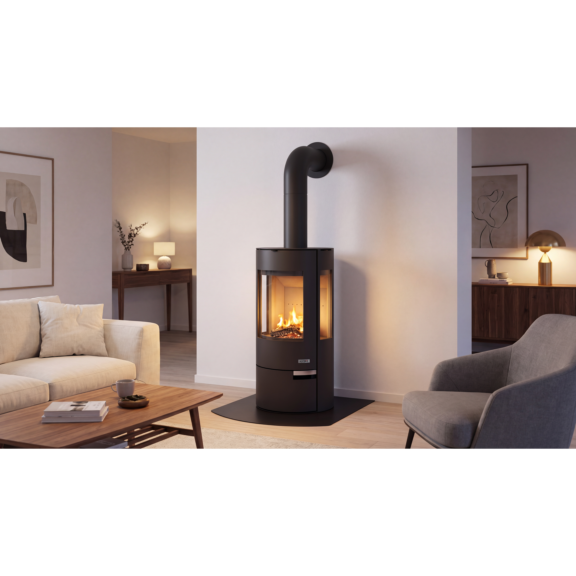 Accente International Kaminofen 'Alster Tri' schwarz 11 kW Bild 3