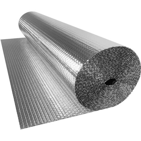 Film Isolant Thermique Aluminium 1m X 10m – Double Couche À Bulles – Protection Contre Chaleur Et Froid – Épaisseur 3mm