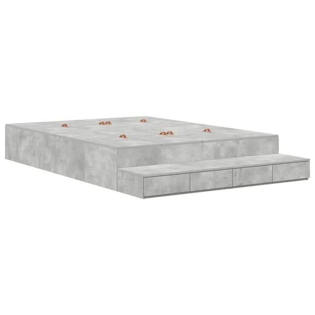 Bett Mit Stauraum Mit Speicher Beton Grau 236.5 X 150 X 31.5 Cm Vidaxl