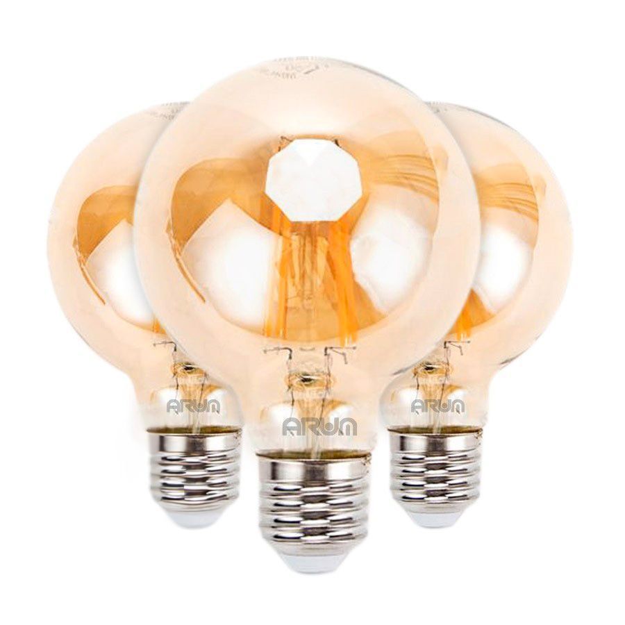 Los Mit 3 Led-lampen E27 G80 Amber Filament 6w