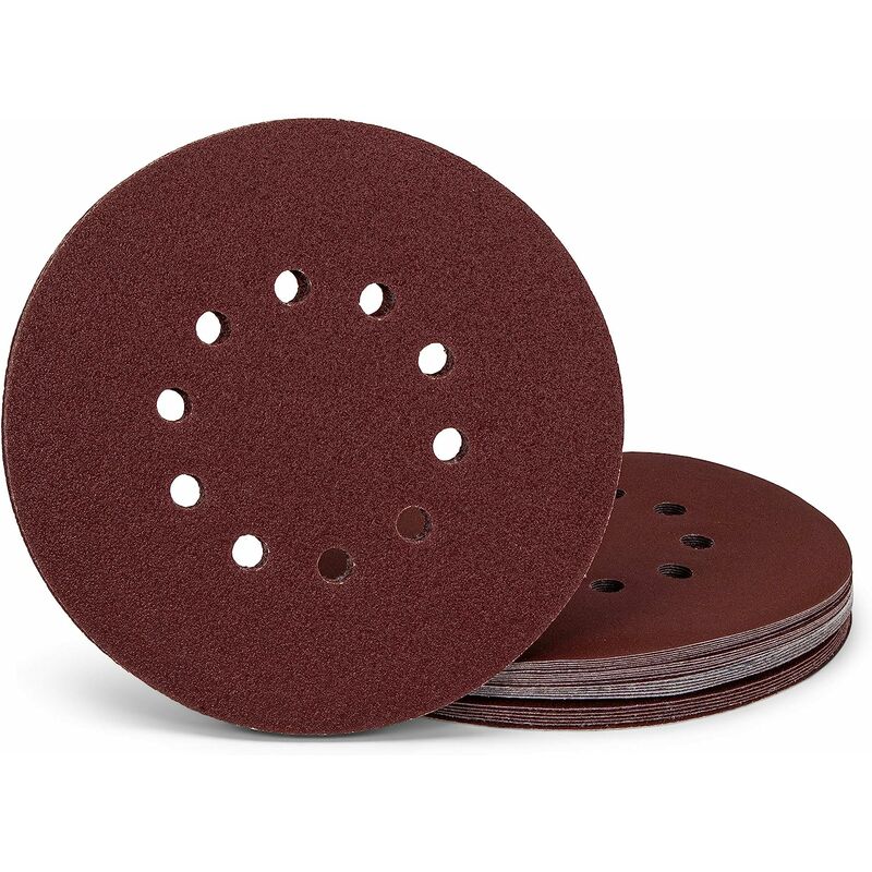 Set Mit 25 Profi-schleifscheiben, 10 Loch, Durchmesser 225 Mm, Körnung 40, Für Langhalsschleifer, Schleifblätter, Schleifpapier, Schleifpads