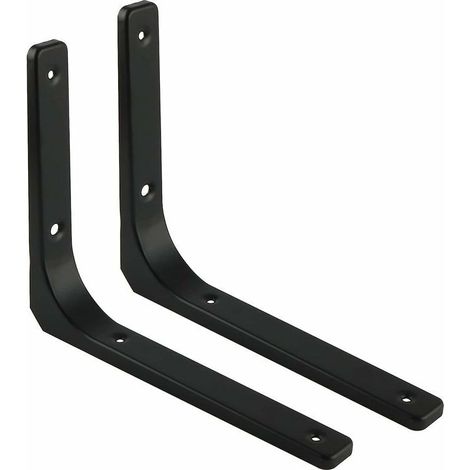 Xepho Wandregalhalterungen, 2 Stück Metallhalterungen 300 Mm X 250 Mm, Robuste Wandregalhalterung Für Industrielle Küchenwanddekoration, Heizkörperwandmontage (schwarz)