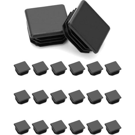 Xepho Packung Mit 20 Klappenendkappen (30 X 30 Mm) Für Vierkantrohre, Schwarze Kunststoff-vierkantendkappen Für Rohre, Polyethylen