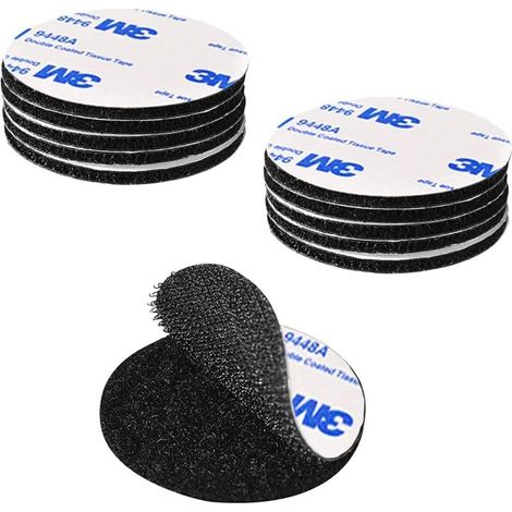 Xepho Extra Starker Doppelseitiger Kratzklebestreifen, Schwarz, Wiederverwendbarer Runder 5-cm-selbstklebestreifen, Starker Doppelseitiger Klebstoff Für Diy/bilderrahmen, 10 Stück