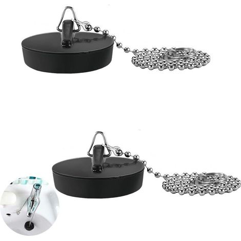 Xepho Universal-badewannenstöpsel [2 Stück], Spülbeckenstöpsel Mit 40 Cm Kugelkette, Küchenspülenstöpsel, Für Spüle, Badezimmer Und Küche