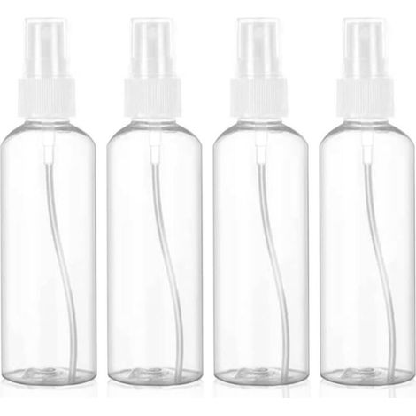 Xepho 4-teiliges Set Leerer Sprühflaschen, 100 Ml Feinnebel-sprühflasche, Reise-sprühflasche Aus Kunststoff, Nachfüllbare Transparente Zerstäuberflasche, Für Lotion, Shampoo Usw.