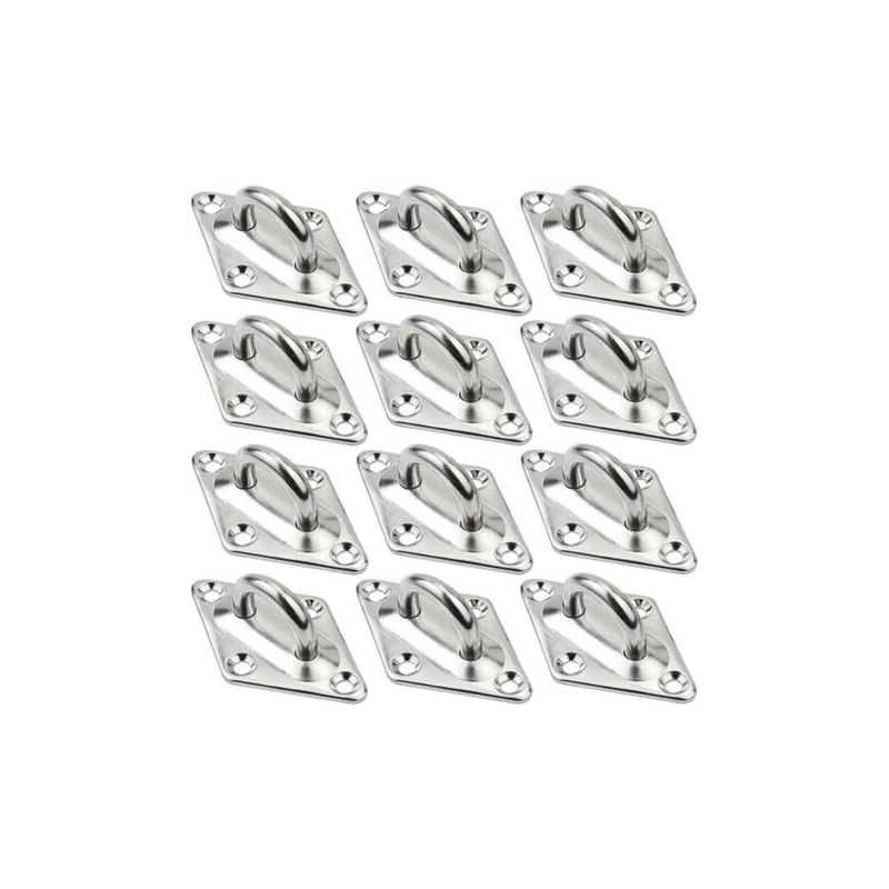 Rhg Rauten-ösenplatten, 12 Stück Edelstahl-ösenplatten M5 Schwerlast-deckenhaken-set, Deckenaufhängungshaken, Befestigungs-wandringhalterung, Ankerhaken Zum Aufhängen Von Gegenständen