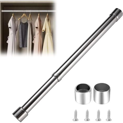 Xepho Ausziehbare Kleiderstange, Flexibles Teleskop-kleiderstangenrohr, Ausziehbare Kleiderstange Aus Edelstahl, 34–52 Cm Verstellbare Kleiderstange Aus Edelstahl, Für Kleiderschränke