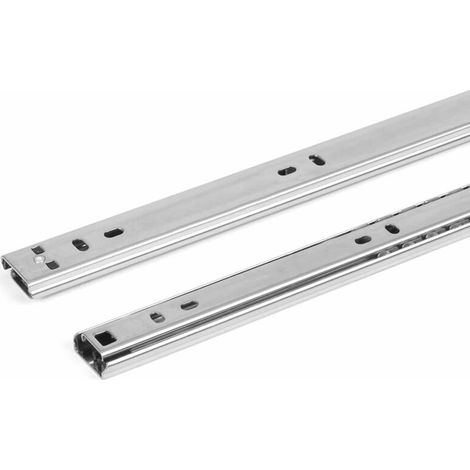 Vurahome - Lot De 2 Rails De Tiroir À Billes - Rainure De 27 Mm - Tiroir De 350 Mm - Système De Rails Avec Extension Partielle,