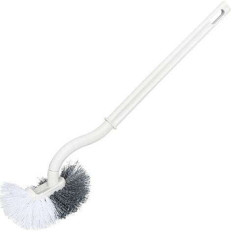 Xepho Toilettenbürste, Toilettenbürste Mit Kantenreiniger, Verbesserte Toilettenbürste, Gebogene Toilettenbürste, Langer Griff (2 Stück (mit Haken))