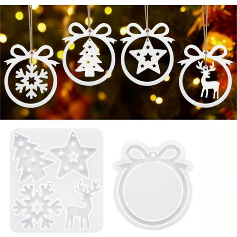 Xepho 2-teiliges Silikon-formenset Für Weihnachten, Silikonformen Für Weihnachtsschmuck, Silikonform Für Anhänger, Epoxidharz-silikonform Für Diy-weihnachtsbaumschmuck