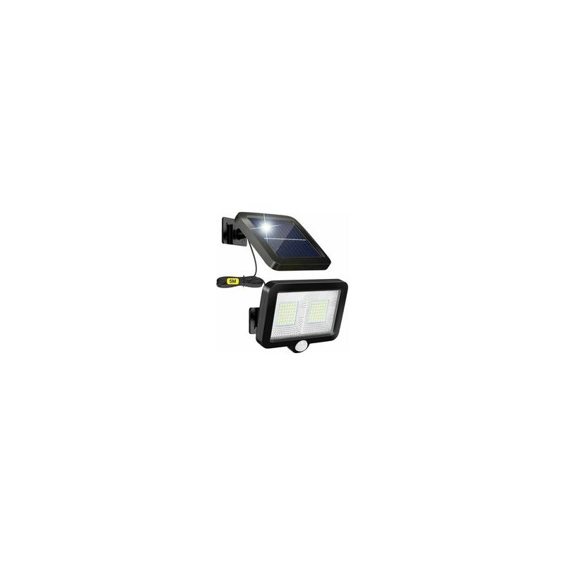 Lampe Solaire Extérieur Avec Détecteur De Mouvement, Équipée De 98 Leds Et D'Un Câble De 5m, ，1 Pièce