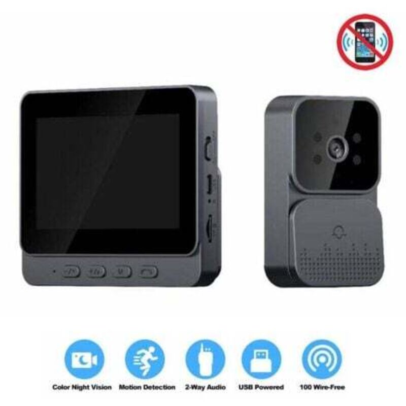 Debuns – Sonnette Vidéo Visiophone 4.3 Pouces – Écran Ips – Interphone Vidéo Sans Wifi – Vision Nocturne Infrarouge – Autonomie Jusqu'à 3 Mois
