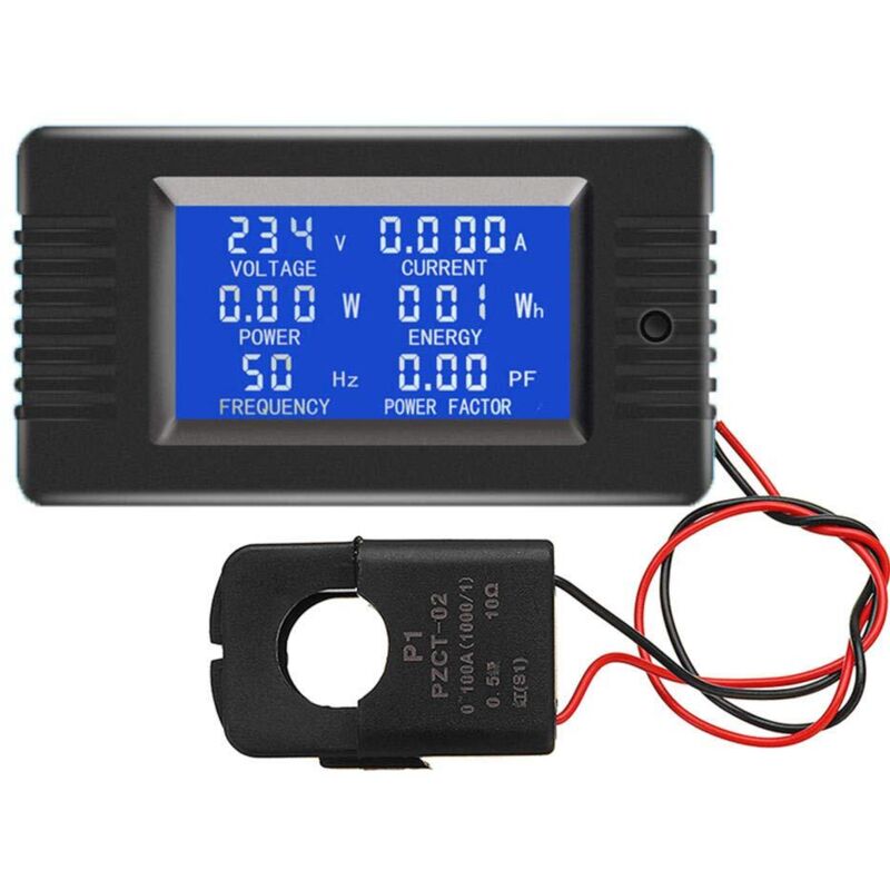 Ac 80-260 V 100a Courant Tension Ampérage Puissance Énergie Panneau Mètre Lcd Affichage Numérique Ampèremètre Voltmètre Multimètre Avec Ct Ouvert