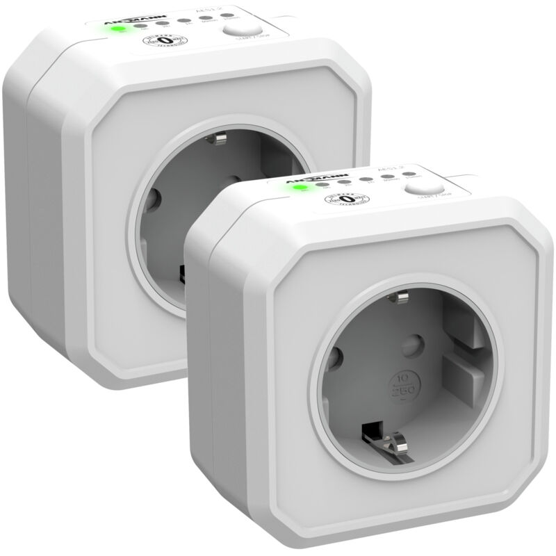 Ansmann – Prise À Minuterie Commutable 2500w – Compte À Rebours – Économie D’énergie – Lot De 2 Prises – Pour Appareils En Veille