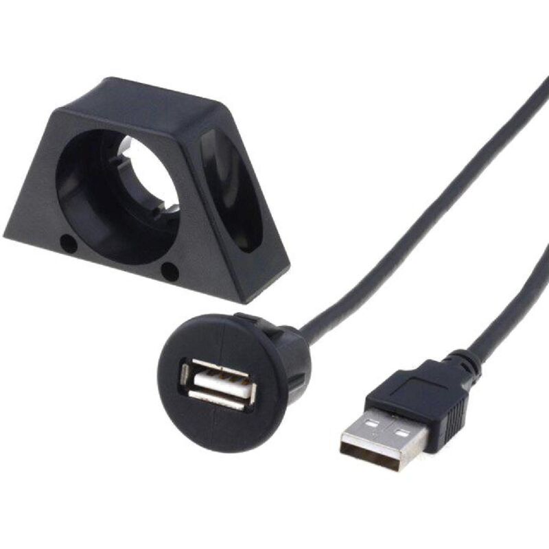 Rallonge Usb - 2m - Avec Support De Fixation
