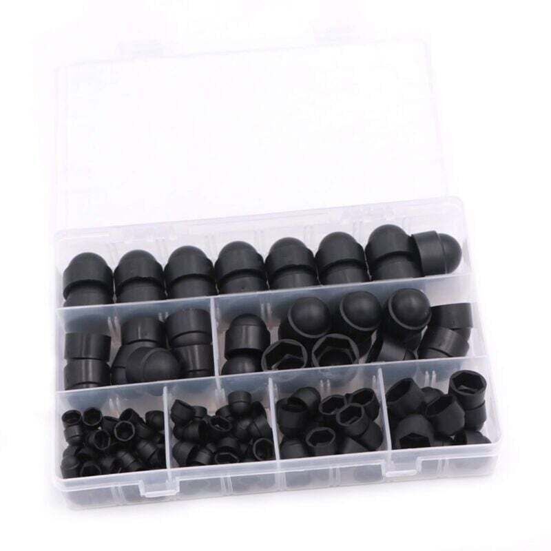 145 Pièces Cache Vis Écrou De Protection,kit D'Écrous Dôme Capuchons De Protection Dôme Écrou De Boulon Couvrent 6 Tailles M4 M5 M6 M8 M10 M12 Avec Boîte Pour Machines, Meubles Et Véhicules (noir)