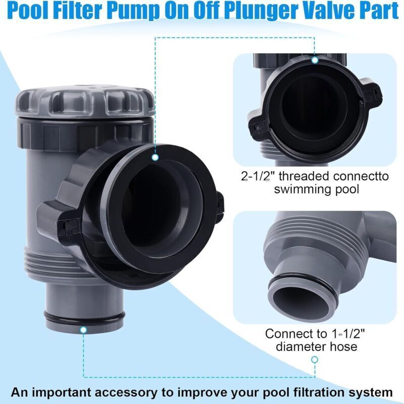 Pièces De Rechange Pour Système De Pompe De Filtration, Vanne À Piston De Piscine Henmix 38 Mm, Vanne De Commutation De Pompe Et Vanne De Vidange Multifonctionnelle 38 Mm.