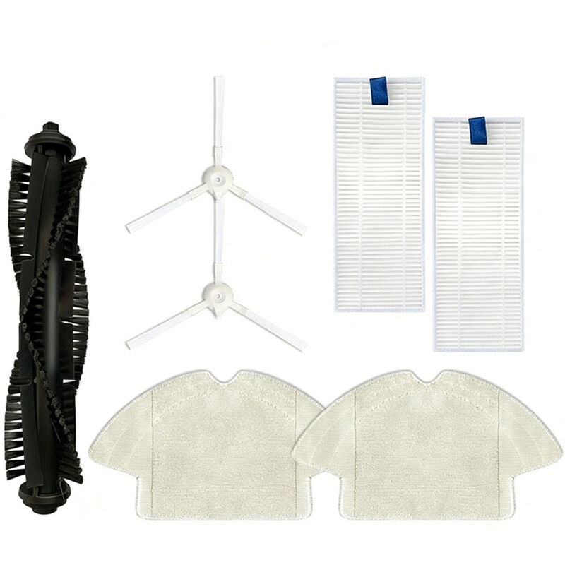 Pièces De Rechange Pour Aspirateurs Robots Tefal Rowenta X-plorer Série 75 Rg7687 / Rr7687wh : 1 Brosse Principale, 2 Filtres Hepa, 2 Brosses Latérales, 2 Lingettes De Nettoyage, Kit D’accessoires Et