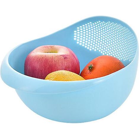 Homemade Rice Strainer (blue) - Strainer, Lightweight For Cleaning Beans, Fruits And Vegetables, Multifunctional Rice Washing Basket, Rice Washing Sieve