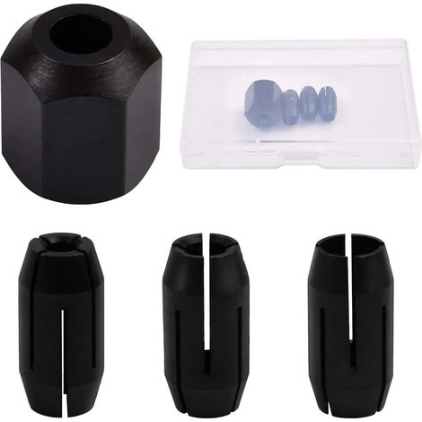 4 Pack Cn1 Kit De Collet Et Écrou De Remplacement 3 Pinces (1/8-inch, 5/32-inch, 1/4-inch) Et 1 Écrou Pour Outils De Scie À Spirale Et Outils De Découpe De Cloisons Sèches Compatibles Avec
