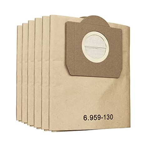 Ensemble De 6 Sacs Filtrants En Papier Pour Aspirateur Eau Et Poussière Karcher Wd3 Et Nettoyeur De Tapis Se 4001 - Remplace La Pièce Numéro 6.959-130.0