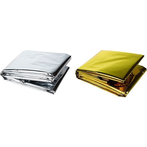 5-piece Emergency Blanket Set, Silver Rescue Blanket, Portable Disposable Outdoor Emergency Blanket, 130 X 210 Cm