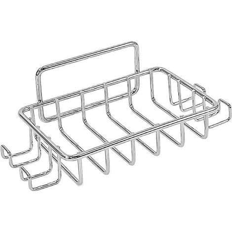 Shower Wall-mounted Bar Soap Dish With 4 Hooks, Adhesive Stainless Steel Soap Holder For Bathroom, Silver
