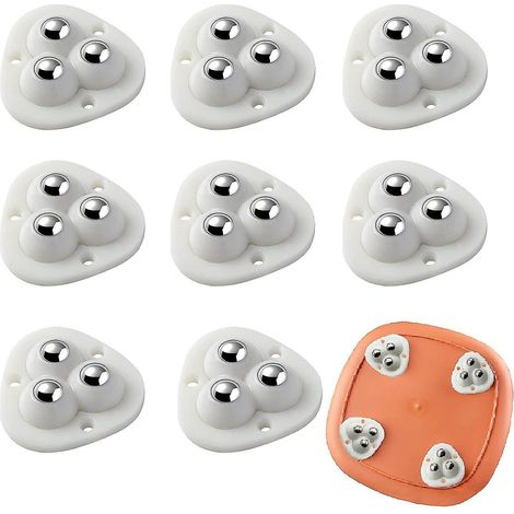 8-piece Self-adhesive Ball Swivel Casters, Universal Paste Wheel, 360° Rotating Adhesive Swivel Pulley For Bins, Storage Boxes, And Trash Cabinets