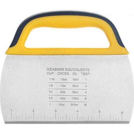 Multipurpose Stainless Steel Benchtop Scraper/chopper With Handle, Ideal As A Pastry Scraper, Potato Chip Cutter, Kitchen Cutter For Pizza And Dough.