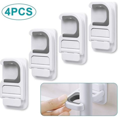 Pieces Mop Holder Wall Mounted Broom Holder For Wall Door Broom And Mop Clips Self Adhesive Broom And Dustpan Hanger Organizer